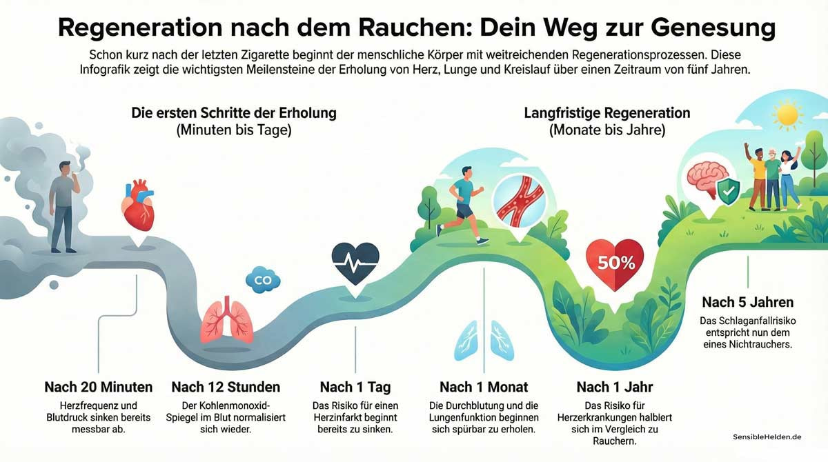 Regeneration einer Raucherlunge sogar nach 20 Jahren Rauchen Zeitstrahl der Regeneration einer Raucherlunge nach 20 Jahren Rauchen