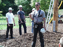 Herausfordernde Aktionen im Hochseilgarten mit Götz Uwe Kreß 